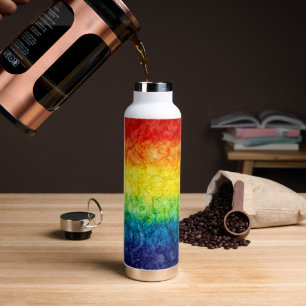 SlipperyJoe's gay pride flag rainbow colours tie-d Water Bottle