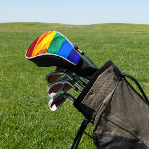 SlipperyJoe's gay pride flag waving pride colours Golf Head Cover