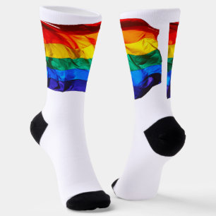 SlipperyJoe's gay pride flag waving pride colours Socks