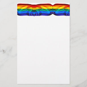 SlipperyJoe's gay pride flag waving pride colours  Stationery