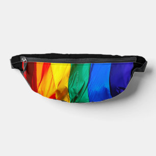 SlipperyJoe's gay pride flag waving red orange yel Bum Bags