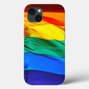 SlipperyJoe's gay pride flag waving red orange yel iPhone 13 Case