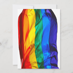 SlipperyJoe's gay pride flag waving red orange yel Holiday Card