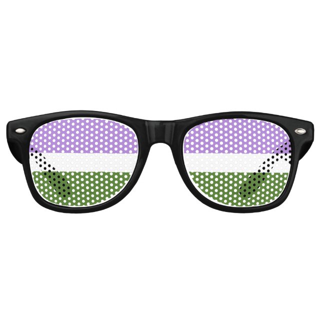 SlipperyJoe's genderqueer pride flag colours non-b Retro Sunglasses (Front)