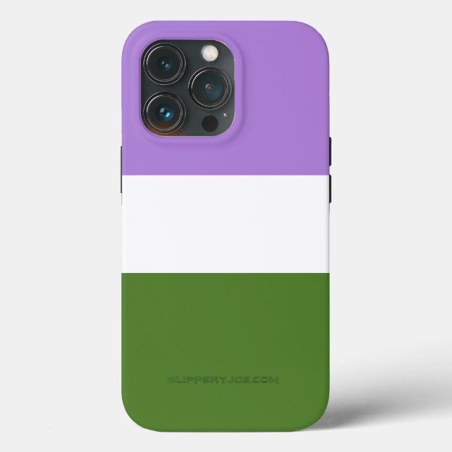 SlipperyJoe's genderqueer pride flag lavender blen Case-Mate iPhone Case (Back)