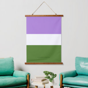 SlipperyJoe's genderqueer pride flag lavender blen Hanging Tapestry