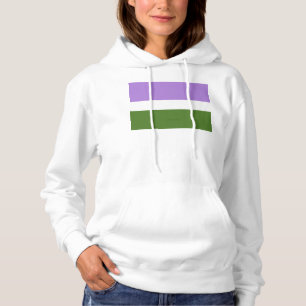 SlipperyJoe's genderqueer pride flag lavender blen Hoodie