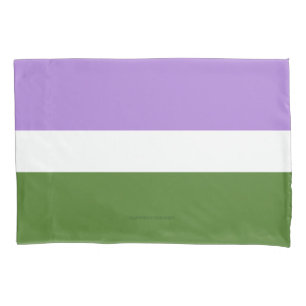 SlipperyJoe's genderqueer pride flag lavender blen Pillowcase