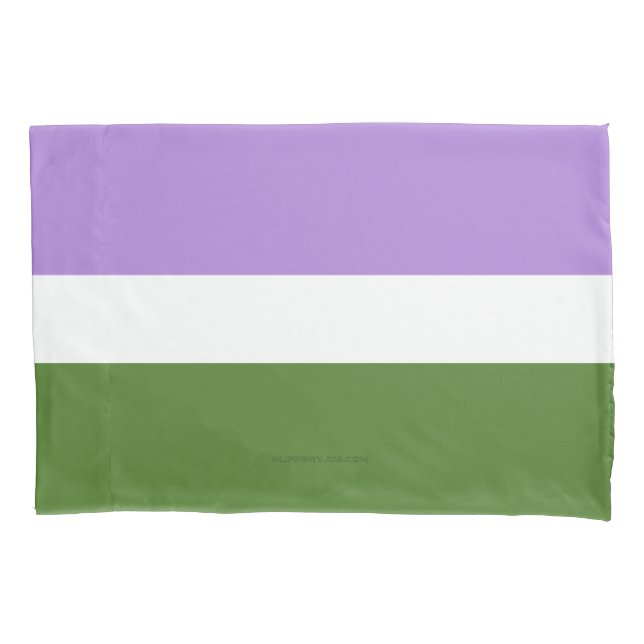 SlipperyJoe's genderqueer pride flag lavender blen Pillowcase (Front)