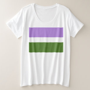 SlipperyJoe's genderqueer pride flag lavender blen Plus Size T-Shirt