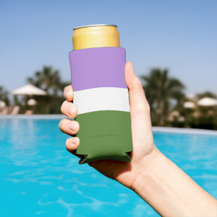 SlipperyJoe's genderqueer pride flag lavender blen Seltzer Can Cooler