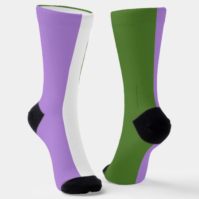 SlipperyJoe's genderqueer pride flag lavender blen Socks (Angled)