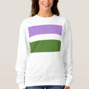 SlipperyJoe's genderqueer pride flag lavender blen Sweatshirt