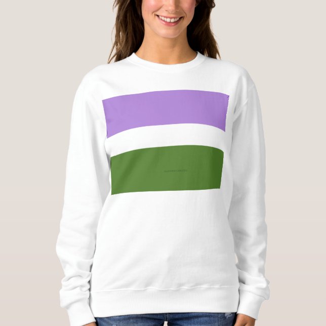 SlipperyJoe's genderqueer pride flag lavender blen Sweatshirt (Front)