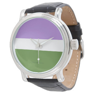 SlipperyJoe's genderqueer pride flag lavender blen Watch