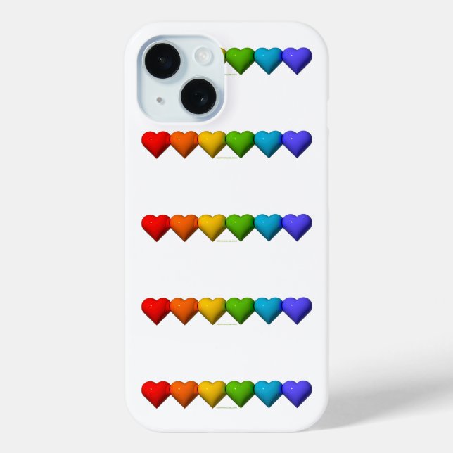 SlipperyJoe's glossy 3D heart shapes glyphs create Case-Mate iPhone Case (Back)