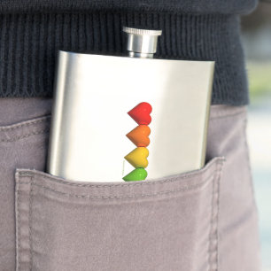SlipperyJoe's glossy 3D heart shapes glyphs create Hip Flask
