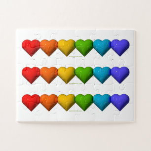 SlipperyJoe's glossy 3D heart shapes glyphs create Jigsaw Puzzle