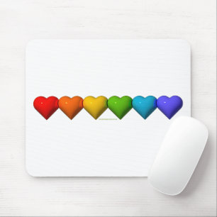 SlipperyJoe's glossy 3D heart shapes glyphs create Mouse Pad