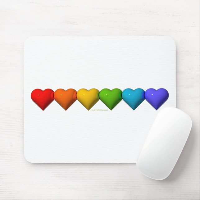 SlipperyJoe's glossy 3D heart shapes glyphs create Mouse Pad (With Mouse)