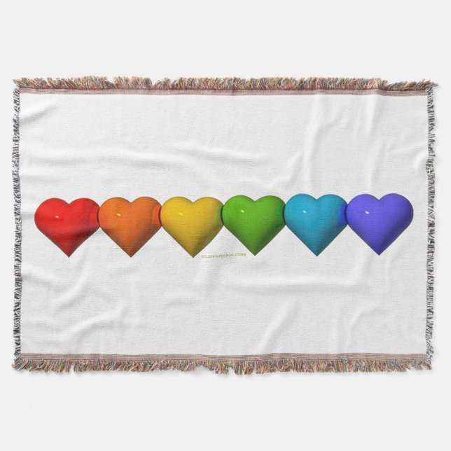SlipperyJoe's glossy 3D heart shapes glyphs create Throw Blanket (Front)