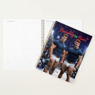 SlipperyJoe's glowing Christmas trees two muscular Planner