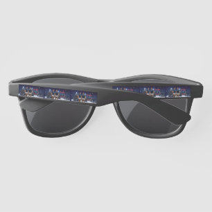 SlipperyJoe's glowing Christmas trees two muscular Sunglasses