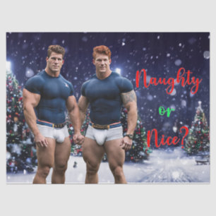 SlipperyJoe's glowing Christmas trees two muscular Tissue Paper