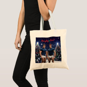 SlipperyJoe's glowing Christmas trees two muscular Tote Bag