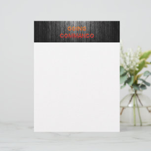 SlipperyJoe's Going Commando bold red orange lette Custom Letterhead