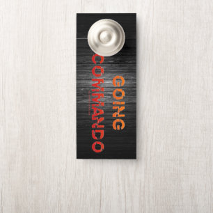 SlipperyJoe's Going Commando bold red orange lette Door Hanger