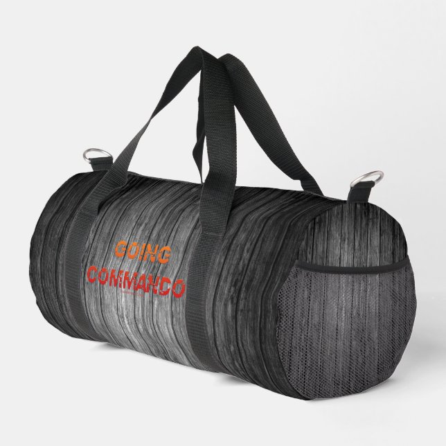 SlipperyJoe's Going Commando bold red orange lette Duffle Bag (Right Corner)