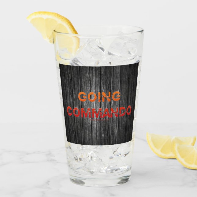 SlipperyJoe's Going Commando bold red orange lette Glass (Front Ice)