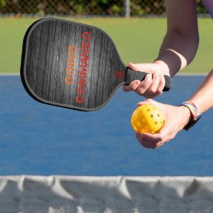 SlipperyJoe's Going Commando bold red orange lette Pickleball Paddle