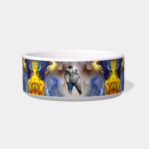 SlipperyJoe's grayscale muscular man physique yell Bowl