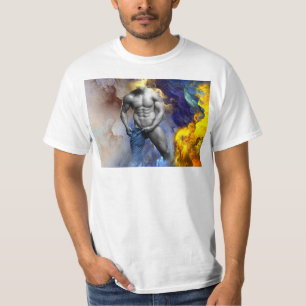 SlipperyJoe's grayscale muscular man physique yell T-Shirt