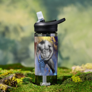 SlipperyJoe's grayscale muscular man physique yell Water Bottle