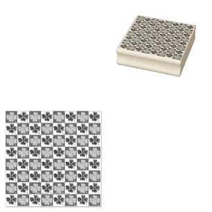 SlipperyJoe's green four-leaf clovers Saint Patric Rubber Stamp