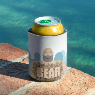 SlipperyJoe's hairy body bear body man unshaven ca Can Cooler