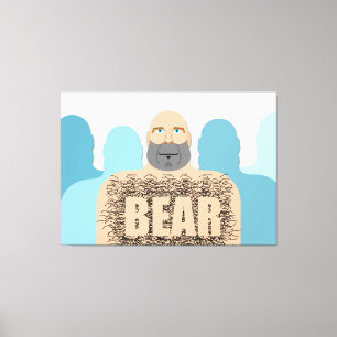 SlipperyJoe's hairy body bear body man unshaven ca Canvas Print