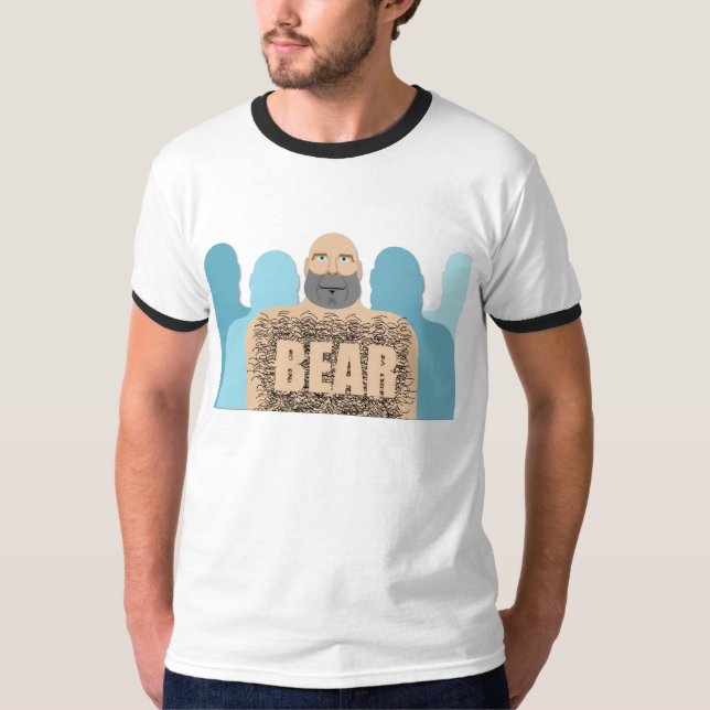 SlipperyJoe's hairy body bear body man unshaven ca T-Shirt (Front)