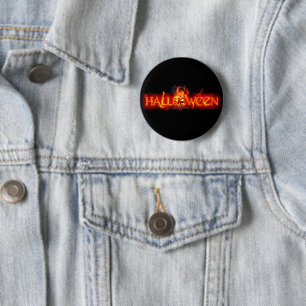 SlipperyJoe's Halloween massive fiery lettering ca 6 Cm Round Badge
