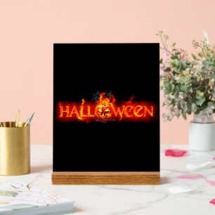 SlipperyJoe's Halloween massive fiery lettering ca Acrylic Sign