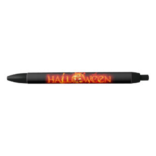 SlipperyJoe's Halloween massive fiery lettering ca Black Ink Pen