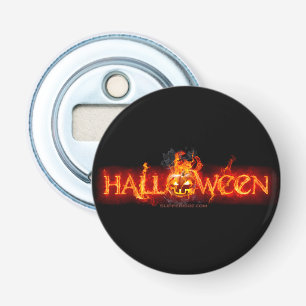SlipperyJoe's Halloween massive fiery lettering ca Bottle Opener