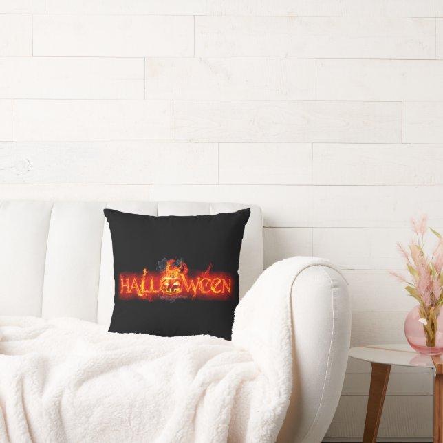 SlipperyJoe's Halloween massive fiery lettering ca Cushion (Couch)