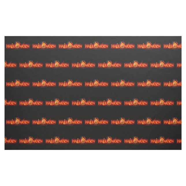 SlipperyJoe's Halloween massive fiery lettering ca Fabric (Yard)