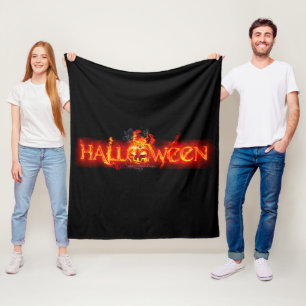 SlipperyJoe's Halloween massive fiery lettering ca Fleece Blanket