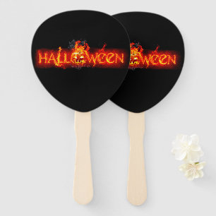 SlipperyJoe's Halloween massive fiery lettering ca Hand Fan