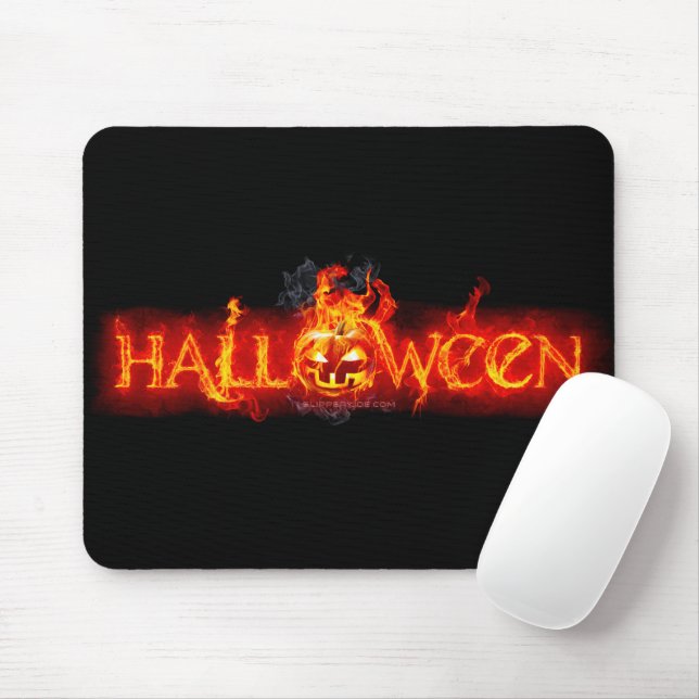 SlipperyJoe's Halloween massive fiery lettering ca Mouse Pad (With Mouse)